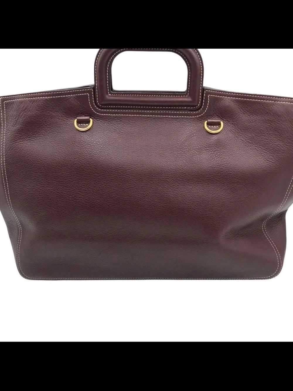Mulberry Men's Leather Tote Bag in Burgundy with Gold Hardware